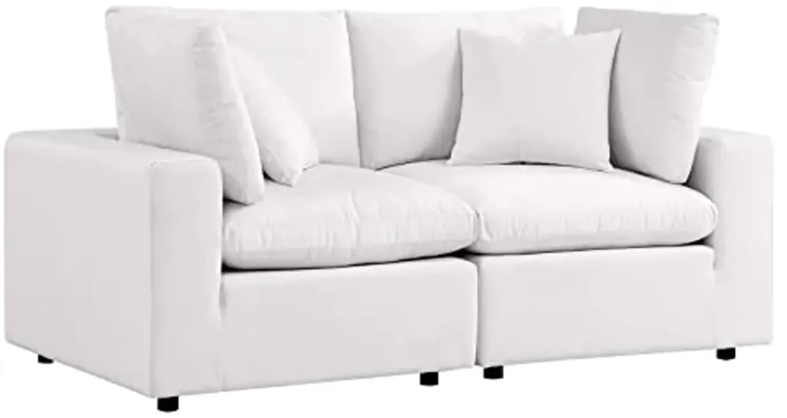 Modway EEI-5576-WHI Commix Overstuffed Outdoor Patio Loveseat, White