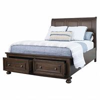 Abbyson Living Distressed Black Solid Wood Queen Bed