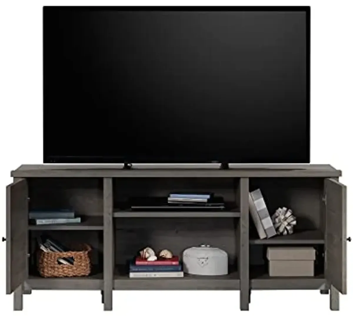 Sauder Cottage Road TV Credenza with Doors, for TV's up to 70, Mystic Oak Finish