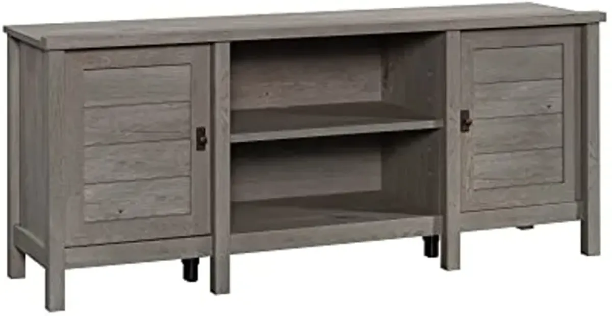 Sauder Cottage Road TV Credenza with Doors, for TV's up to 70, Mystic Oak Finish