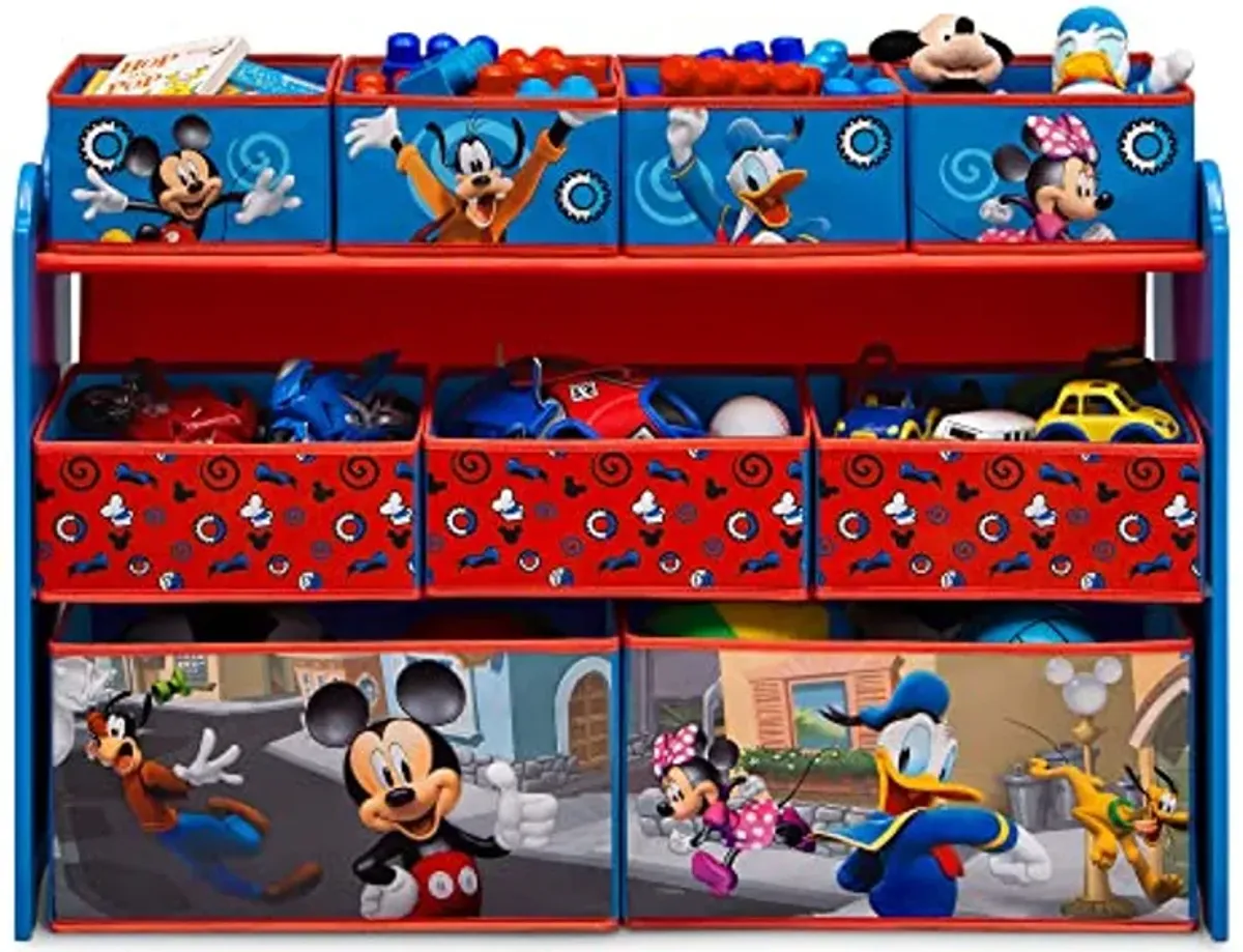 Delta Children Disney Mickey Mouse Deluxe 9 Bin Design and Store Toy Organizer, Greenguard Gold Certified