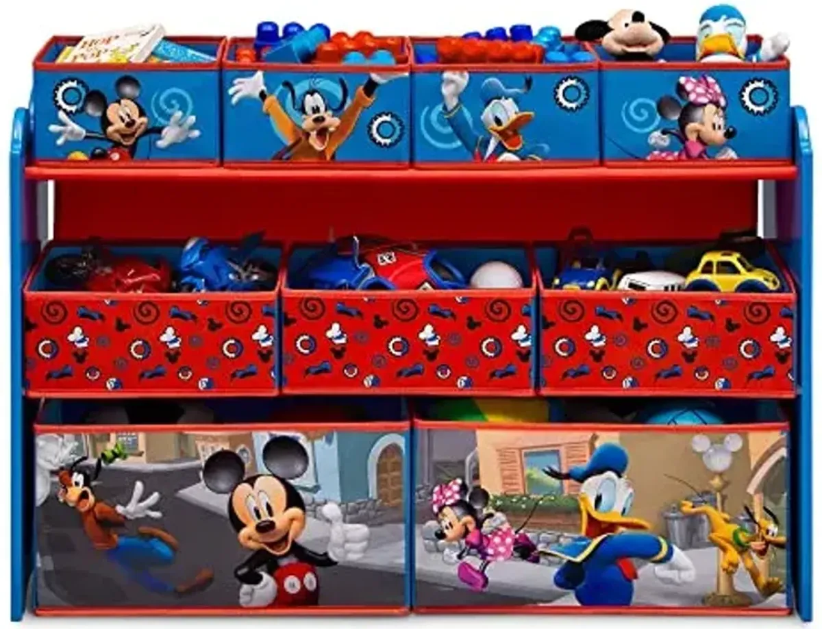 Disney Mickey Mouse Deluxe 9 Bin Design and Store Toy Organizer by Delta Children, Greenguard Gold Certified