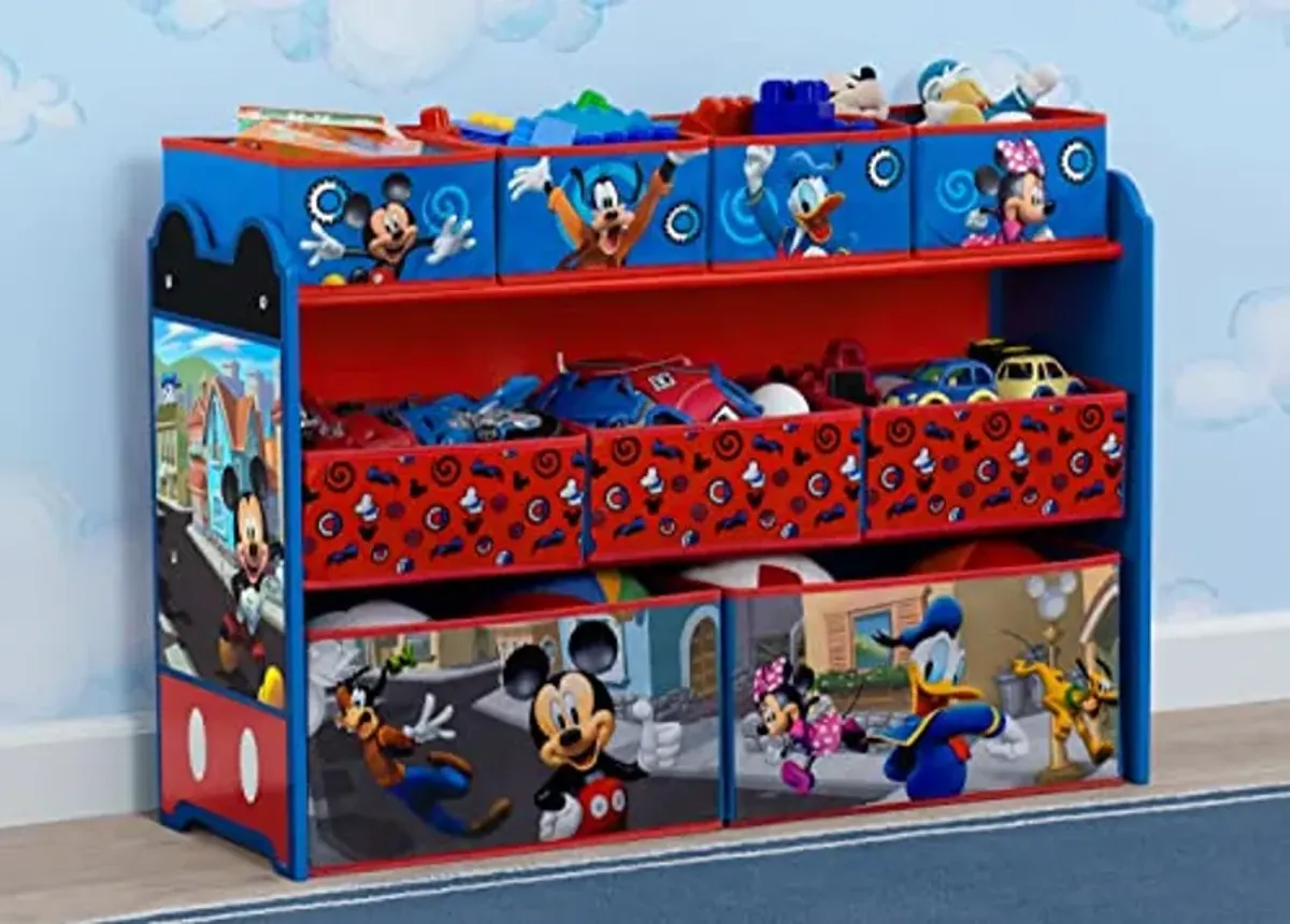 Delta Children Disney Mickey Mouse Deluxe 9 Bin Design and Store Toy Organizer, Greenguard Gold Certified