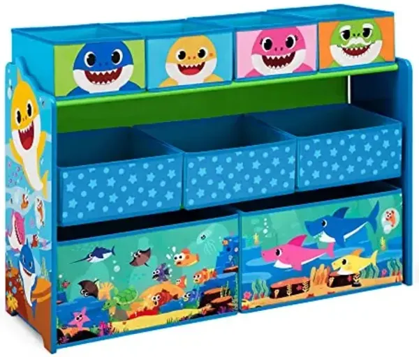 Baby Shark Deluxe 9 Bin Design and Store Toy Organizer by Delta Children, Greenguard Gold Certified