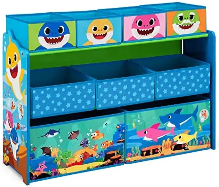 Baby Shark Deluxe 9 Bin Design and Store Toy Organizer by Delta Children, Greenguard Gold Certified