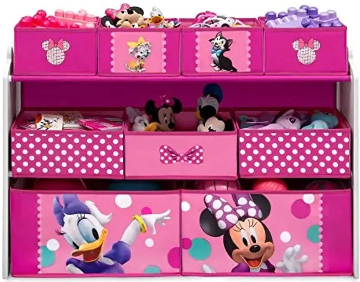 Delta Children Disney Minnie Mouse Deluxe 9 Bin Design and Store Toy Organizer, Greenguard Gold Certified