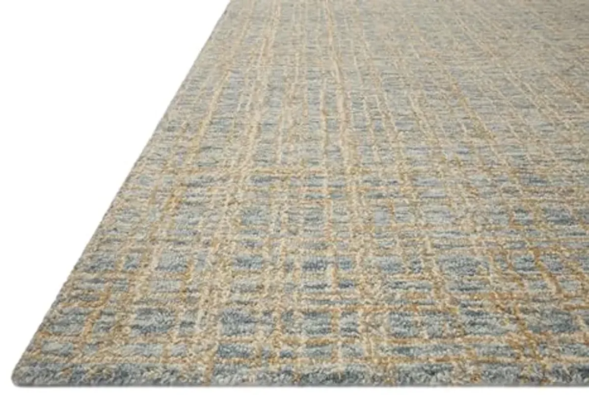 Loloi Chris Loves Julia Polly 5'-0" x 7'-6" Area Rug in Blue/Sand - Large Neutral Area Rug, Unique Patterned Rug for Living Room, Bedroom, Dining Area, Home Office