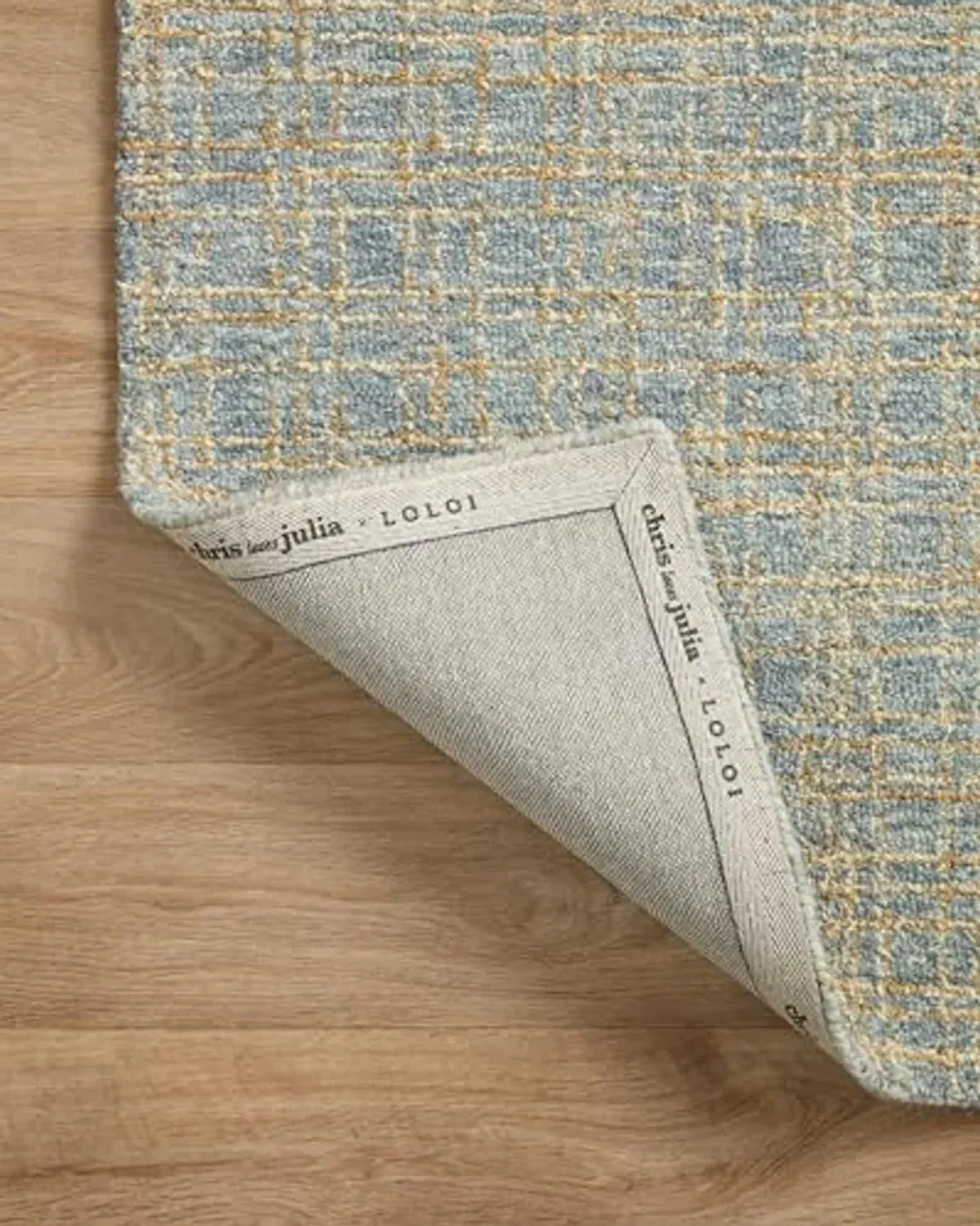 Loloi Chris Loves Julia Polly 5'-0" x 7'-6" Area Rug in Blue/Sand - Large Neutral Area Rug, Unique Patterned Rug for Living Room, Bedroom, Dining Area, Home Office