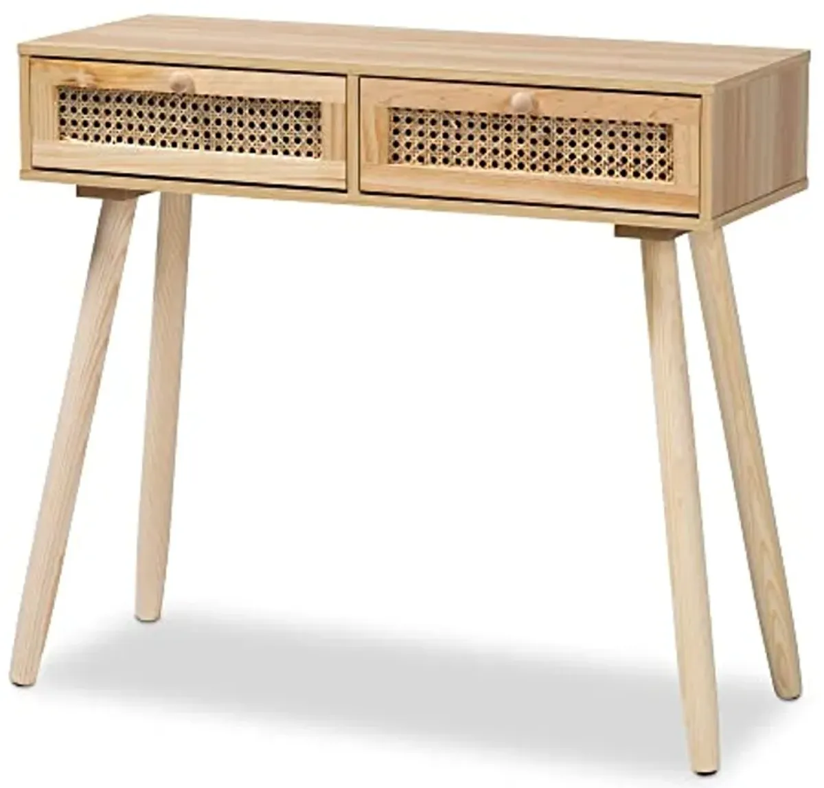 Baxton Studio Maclean Console Tables, Beige/Natural Brown