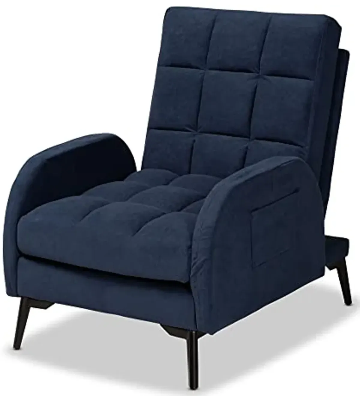 Baxton Studio Belden Living Room Set, Navy Blue/Black