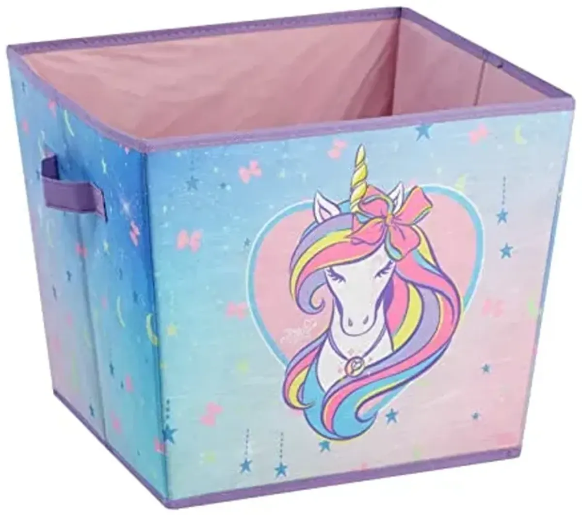 Idea Nuova JoJo Siwa 4 Piece Dreamy Bow Unicorn Storage Solution Set with Pop Up Hamper, Collapsible Storage Trunk and 2 Nestable Storage Bins