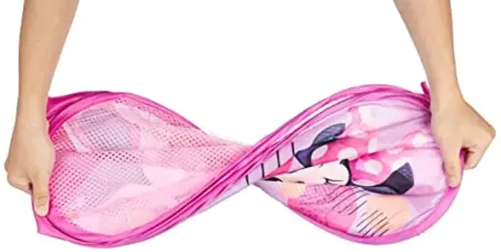 Disney Minnie Mouse 4 Piece Storage Solution Set with Pop Up Hamper, Collapsible Storage Trunk and 2 Nestable Storage Bins