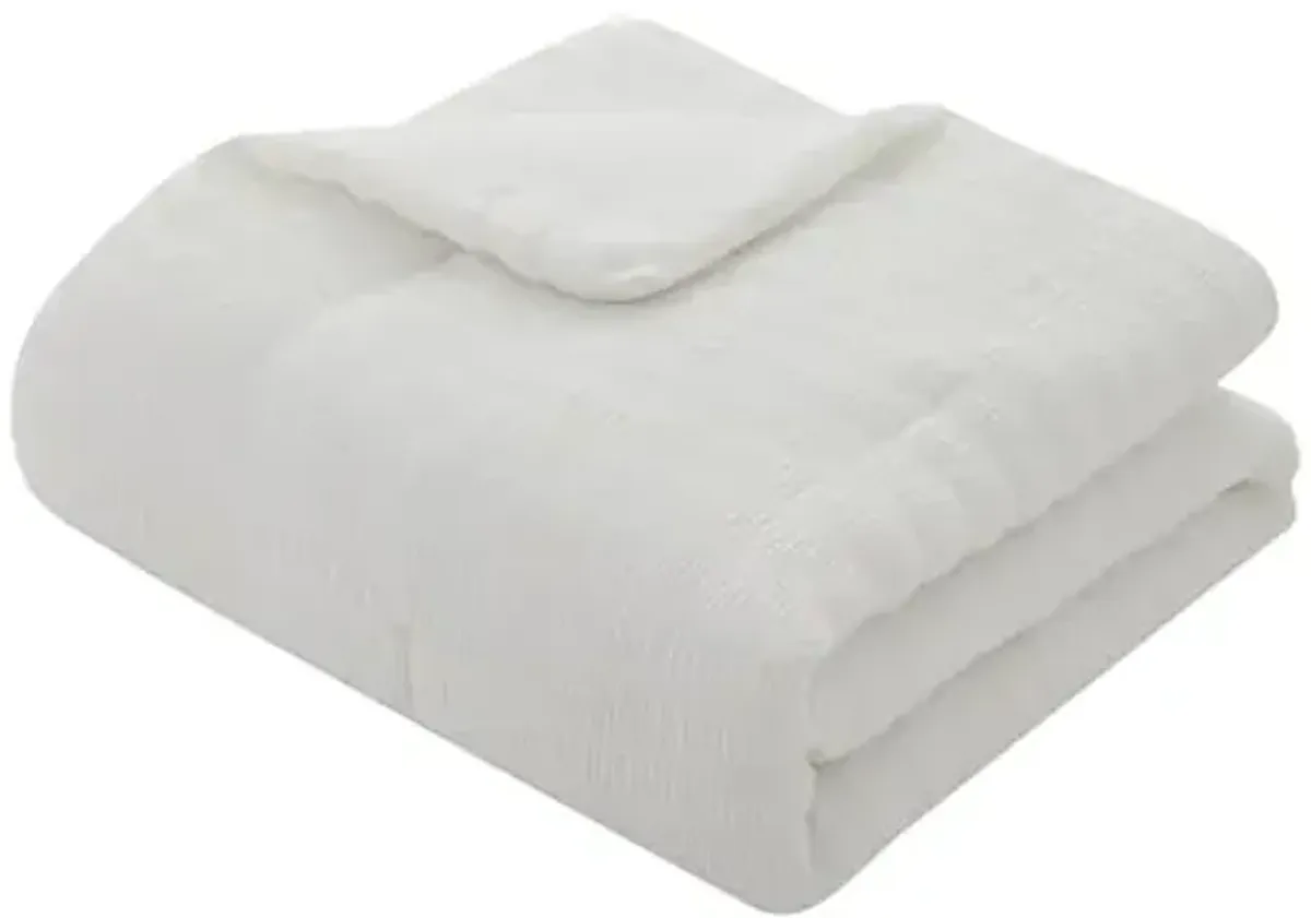 Tahari Home Kids - Twin Comforter Set, 2-Piece Bedding with Matching Shams, Dorm Essentials, Medium Weight & Ideal for All Seasons (Glittery Seersucker White, Twin)