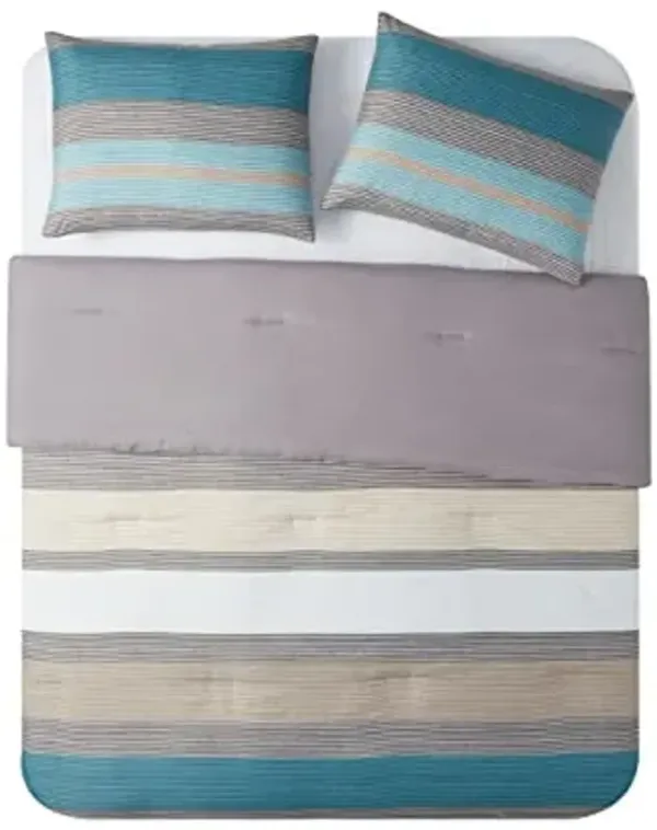 Tahari Kids - Twin Comforter Set, 2-Piece Bedding with Matching Shams, Medium Weight & Ideal for All Seasons (Bray Blue, Twin)