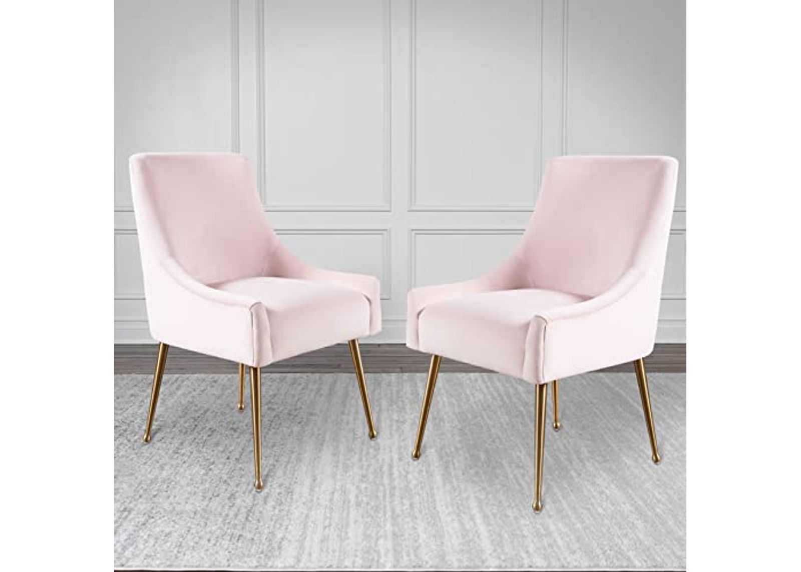 Abbyson Living Bevie Velvet Dining Chair, Blush Pink