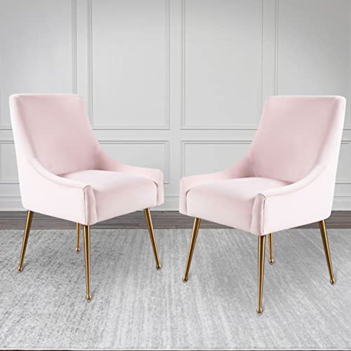 Abbyson Living Bevie Velvet Dining Chair, Blush Pink