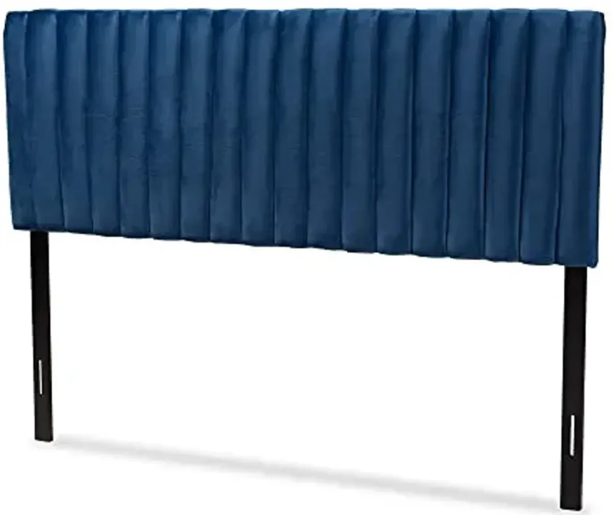 Baxton Studio Essential Headboards, Full, Navy Blue/Dark Brown