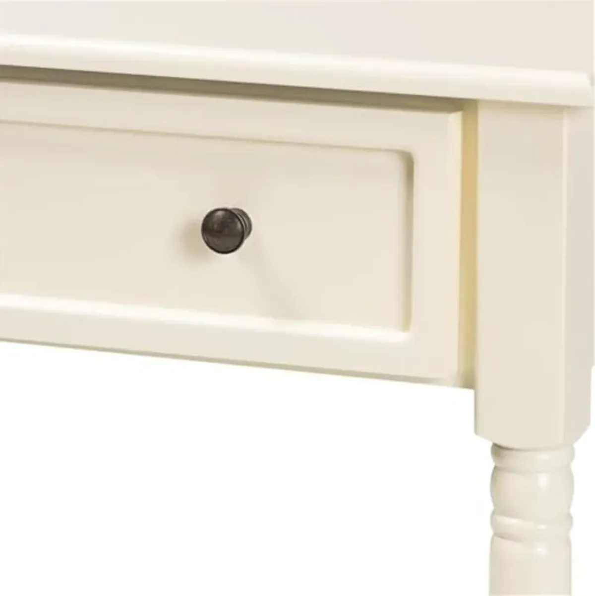 Baxton Studio Mahler Classic and Traditional White Finished Wood 1-Drawer Console Table