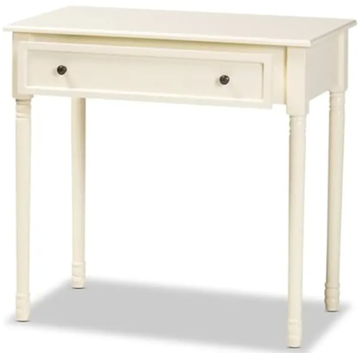 Baxton Studio Mahler Classic and Traditional White Finished Wood 1-Drawer Console Table