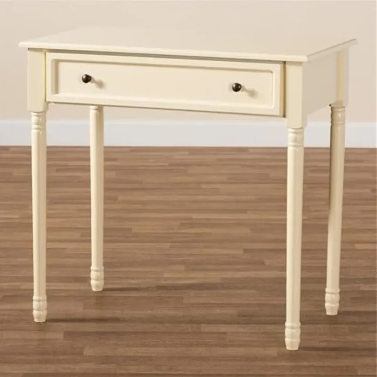 Baxton Studio Mahler Classic and Traditional White Finished Wood 1-Drawer Console Table