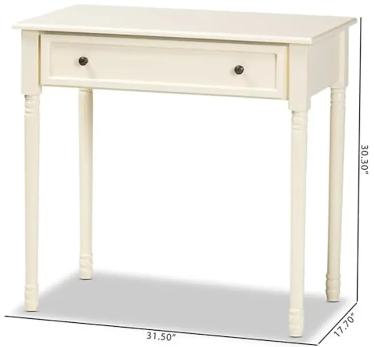 Baxton Studio Mahler Classic and Traditional White Finished Wood 1-Drawer Console Table