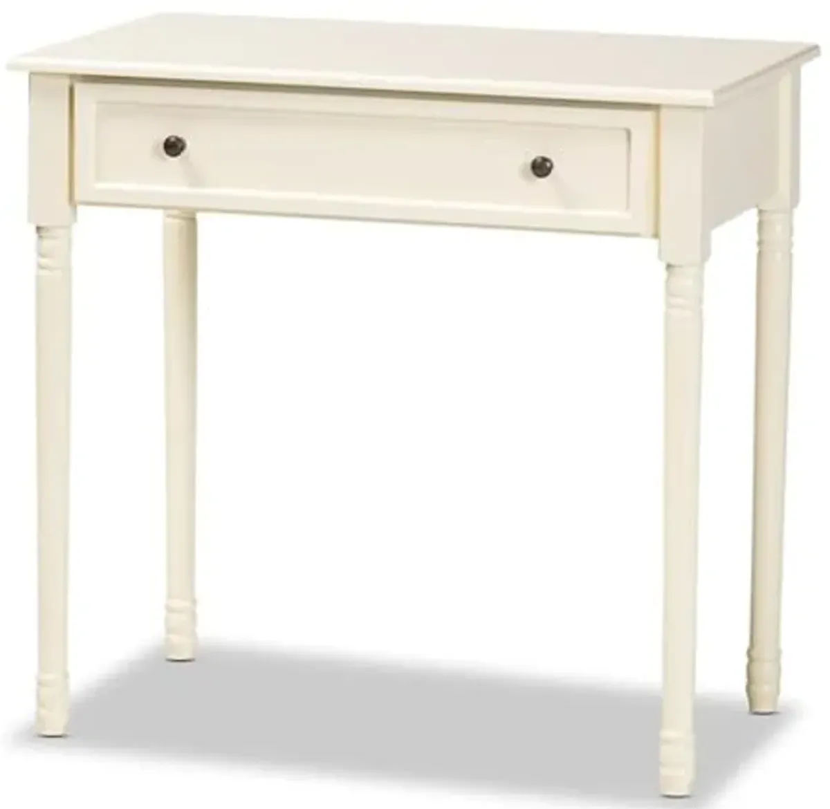 Baxton Studio Mahler Classic and Traditional White Finished Wood 1-Drawer Console Table