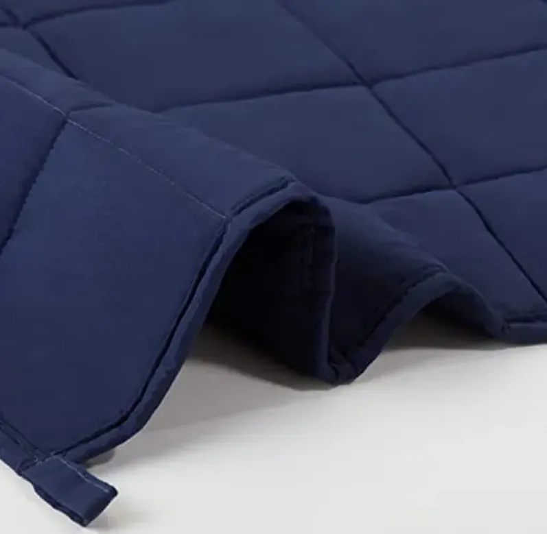 SERTA Zen Rest Wrinkle Resistant Adult Heavy Weighted Throw Blanket Filled with Glass Beads, 12 lbs (48 in x 72 in), Navy