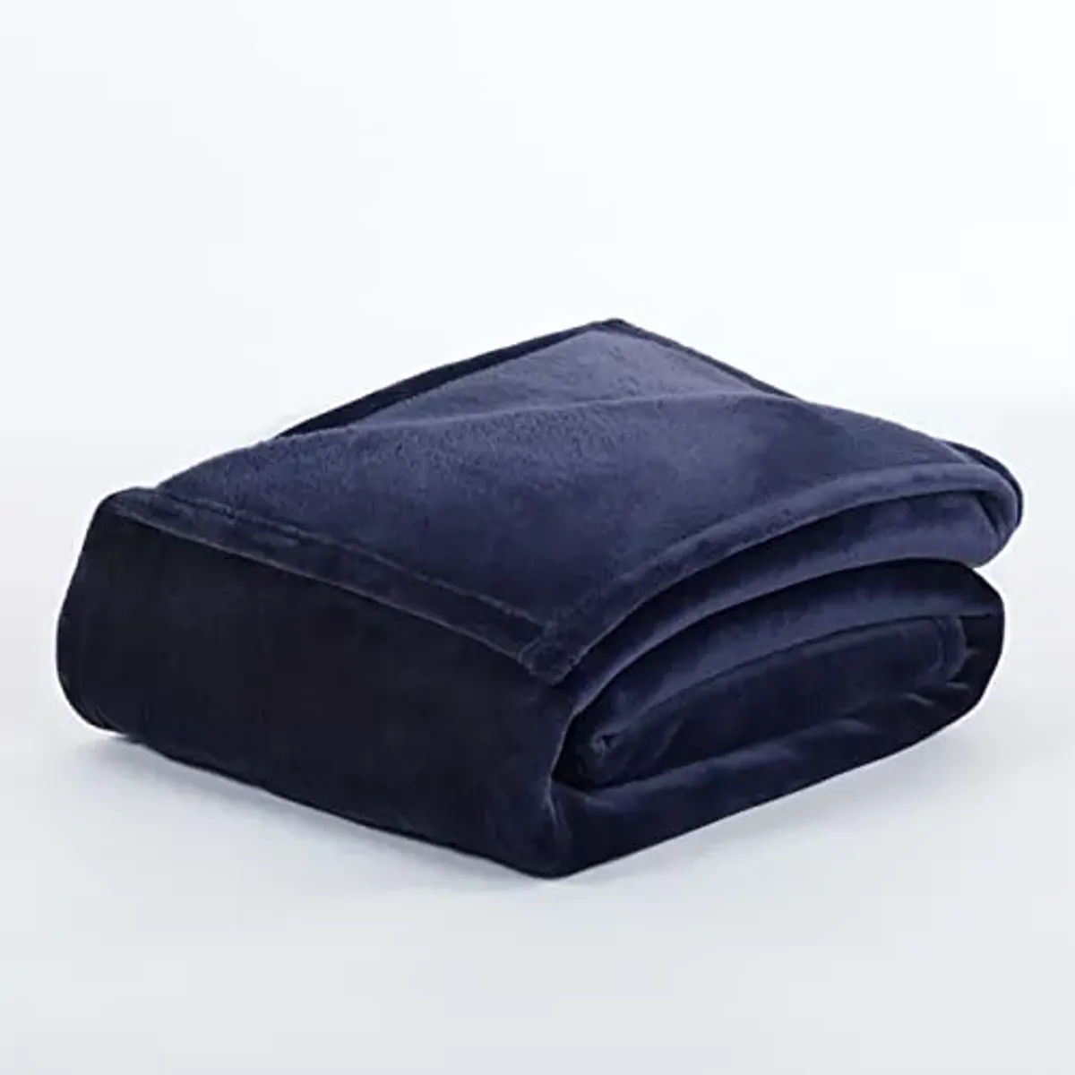 SERTA Cozy Plush Thick Fuzzy Super Soft Lightweight Throw Blanket for Bed, Couch, or Travel, King (108 in x 90 in), Navy