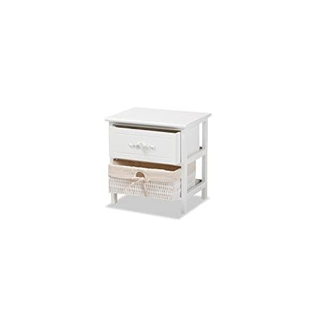 Baxton Studio Madelia Modern and Contemporary White Finished Wood and 1-Drawer Storage Unit