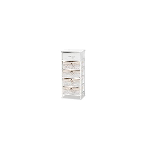 Baxton Studio Madelia Modern and Contemporary White Finished Wood and 1-Drawer Storage Unit