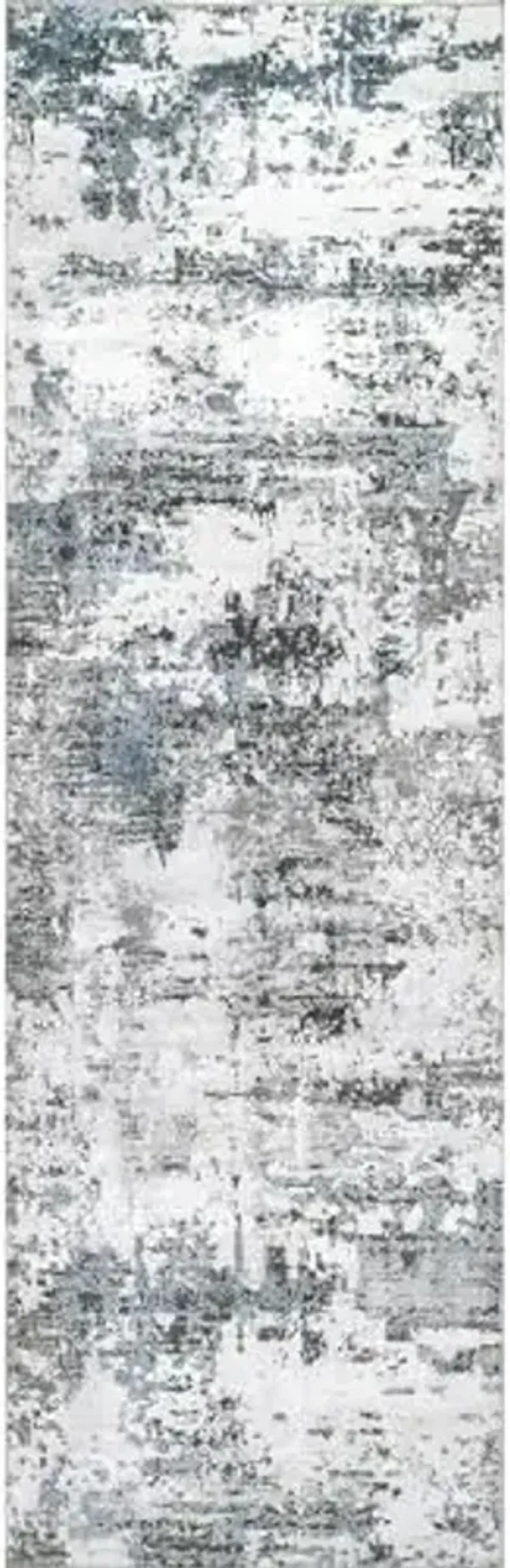 Nuloom SpinClean Dali Blue Grey/Ivory, 2'6" x 12', Vintage Oriental, Soft and Cozy, High Traffic, Stain Resistant, Easy Clean, Durable Washable Area Rug for Bedroom, Living Room, Dining, Entryway