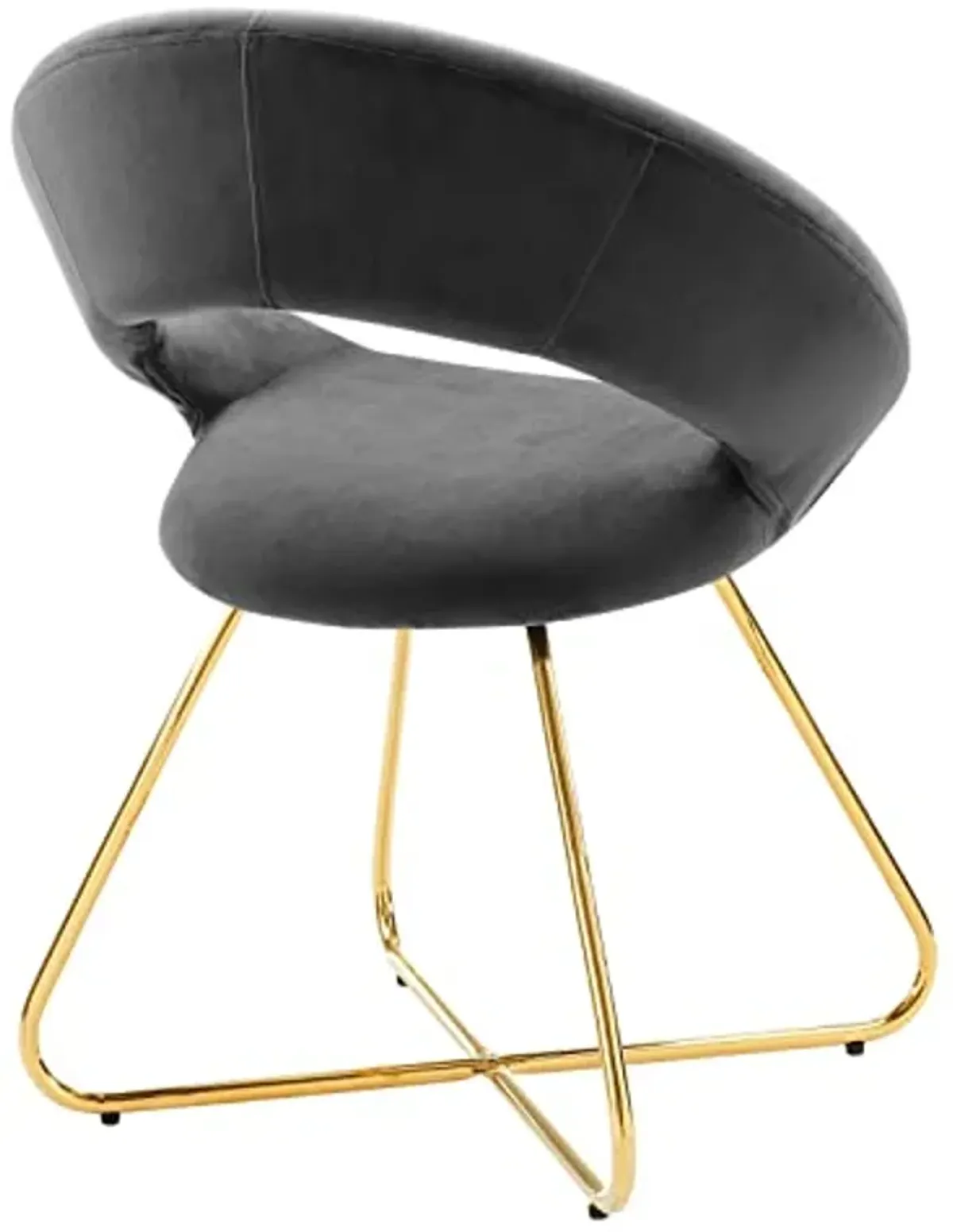 Moday Nouvelle Performance Velvet Dining Chairs in Gold Charcoal - Set of 2