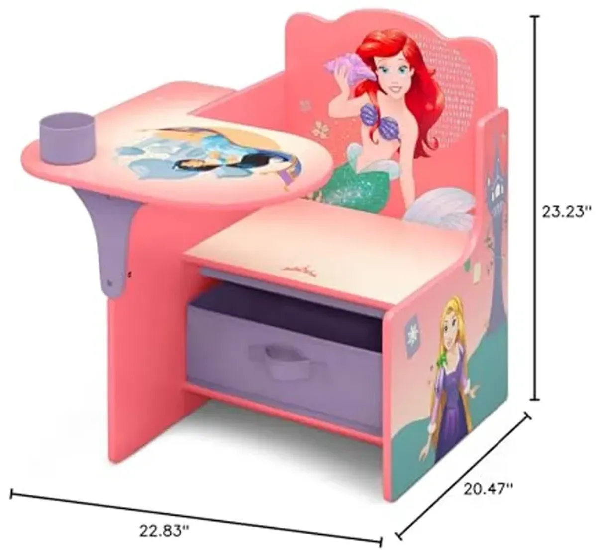 Delta Children Chair Desk with Storage Bin, Disney Princess