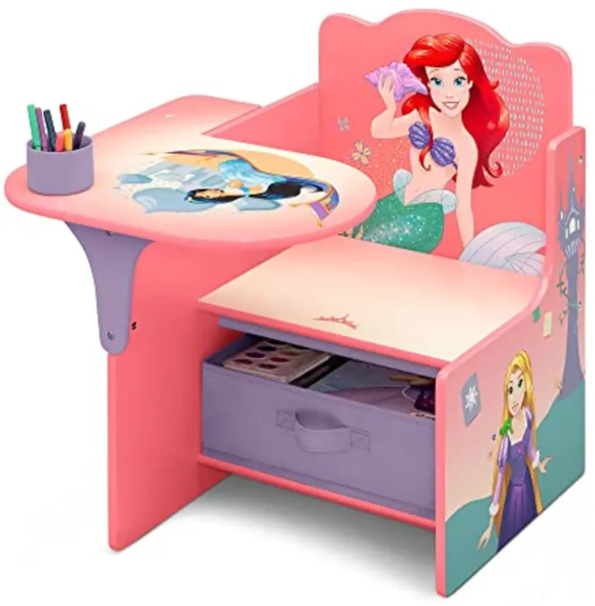 Delta Children Chair Desk with Storage Bin, Disney Princess