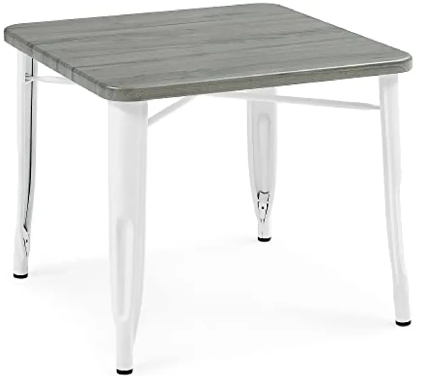 Delta Children Bistro Kids Play Table - Ideal for Arts & Crafts, Snack Time, Homeschooling, Homework & More, White Metal/Grey Barnboard