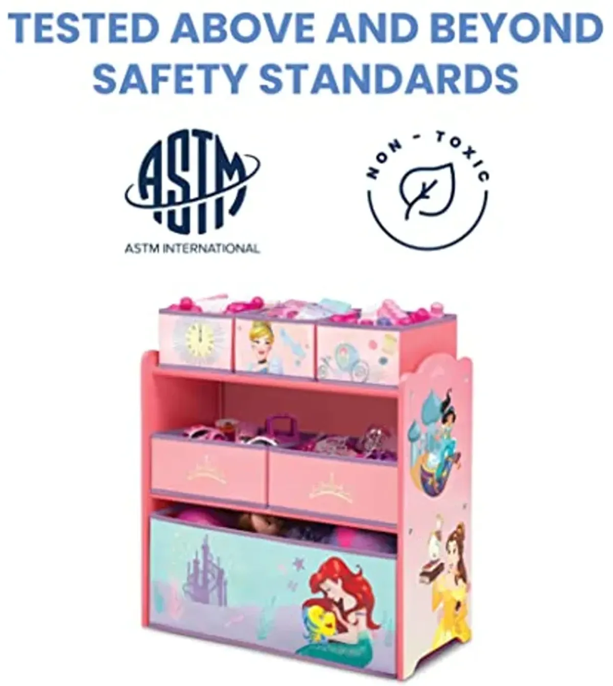 Delta Children Design & Store 6 Bin Toy Storage Organizer, Disney Princess