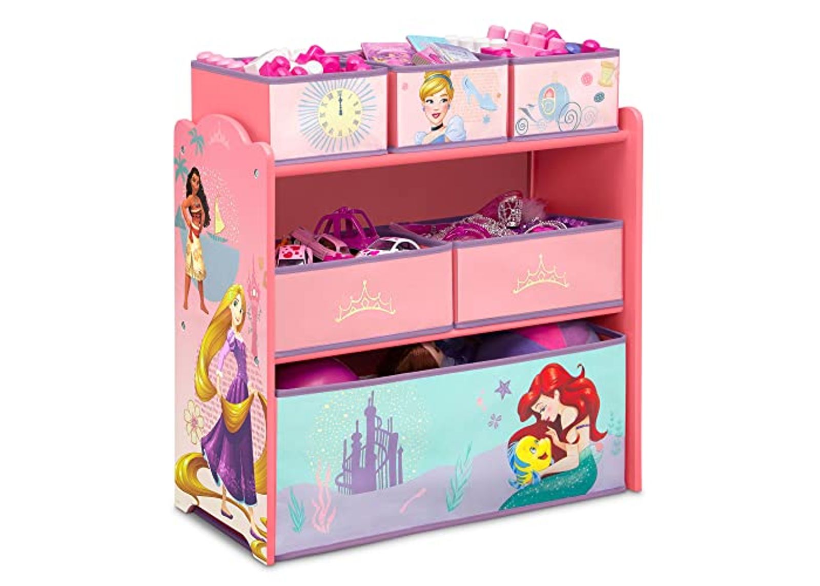 Delta Children Design & Store 6 Bin Toy Storage Organizer, Disney Princess