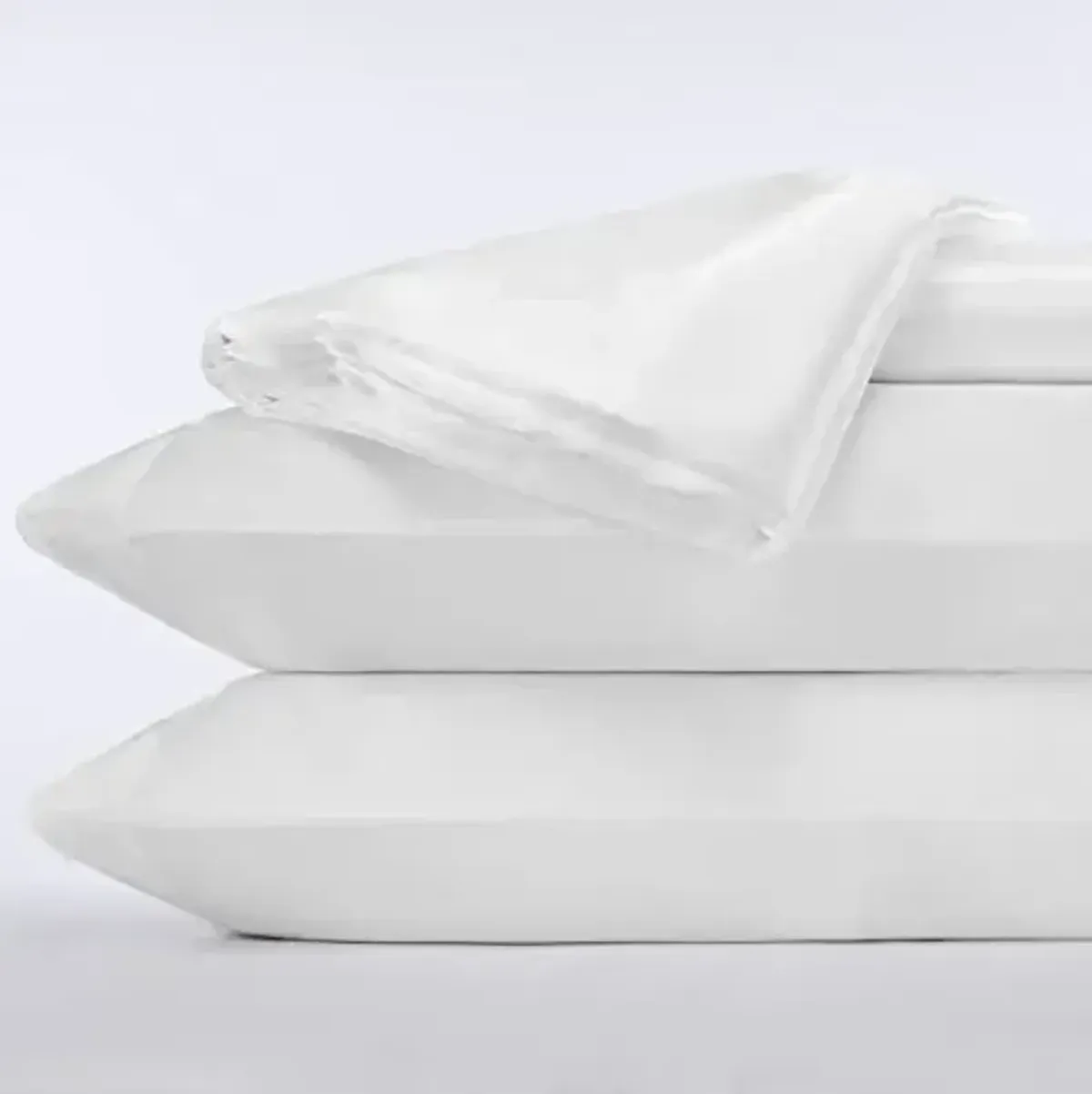 Serta SatinLuxury 4pc Soft Lightweight Deep Pocket Bedding Silky Satin Sheet Set with Pillowcases, King, White