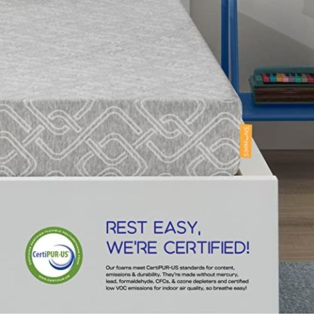 Simmons - Gel Memory Foam Mattress - 7 Inch Gray, Queen Size, Firm Feel, Motion Isolating, Moisture Wicking Cover, CertiPur-US Certified, 100-Night Trial