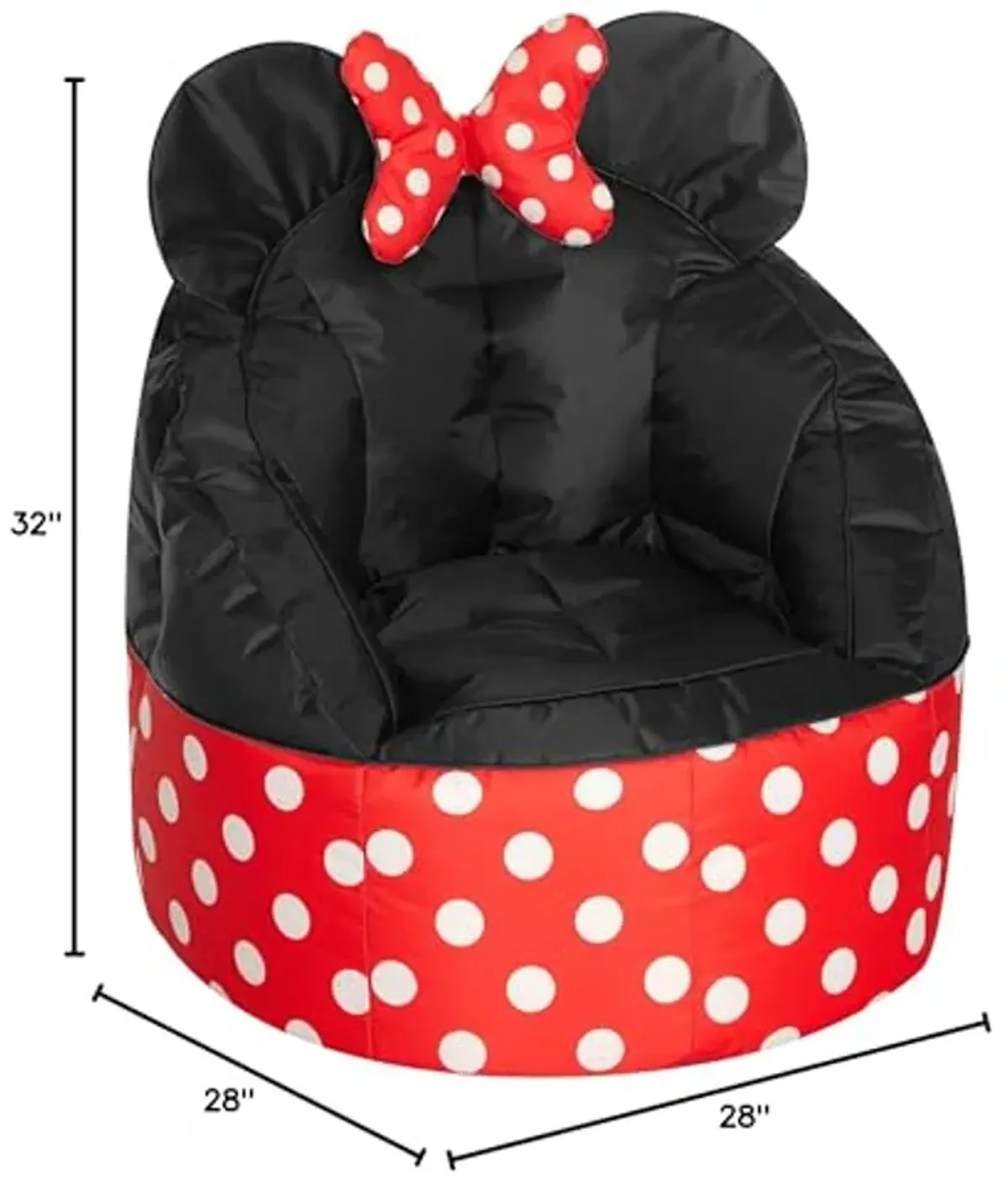 Disney Minnie Mouse 3D Figural Oversized Round Back Bean Bag Chair