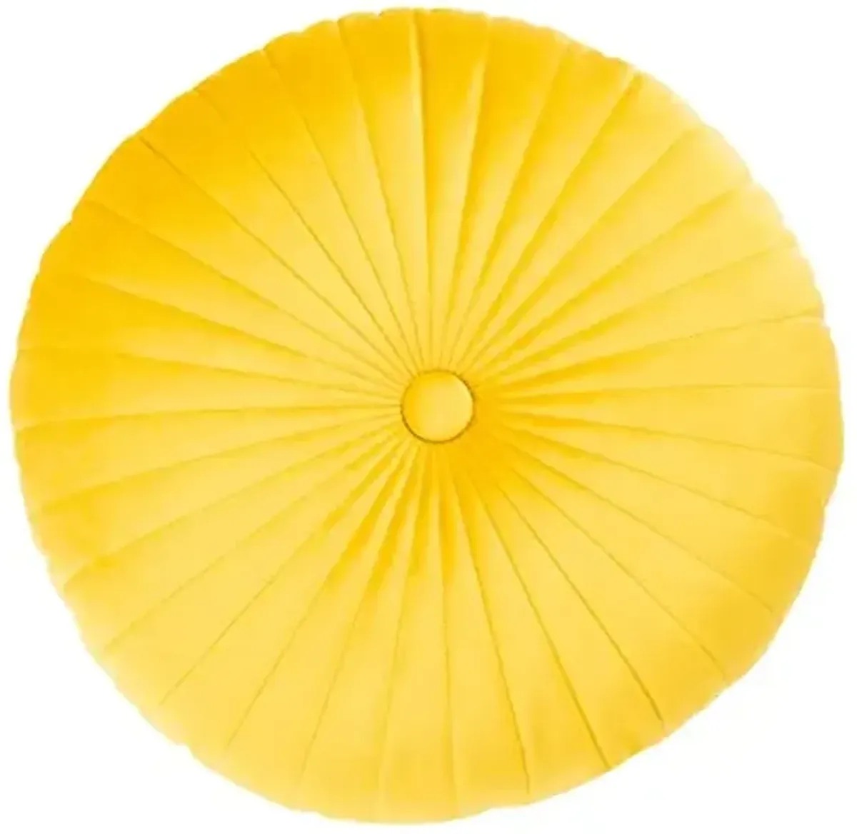 SAFAVIEH Home Collection Vallory Golden Yellow Button Tufted 16-inch Round Decorative Accent Throw Pillow with Insert