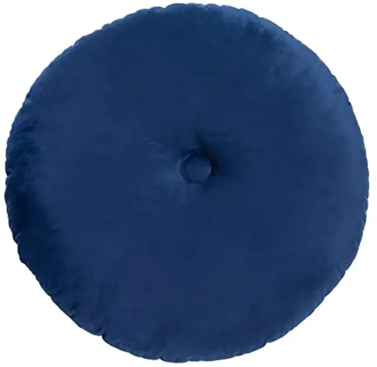 SAFAVIEH Home Collection Vallory Navy Blue Button Tufted 16-inch Round Decorative Accent Throw Pillow with Insert