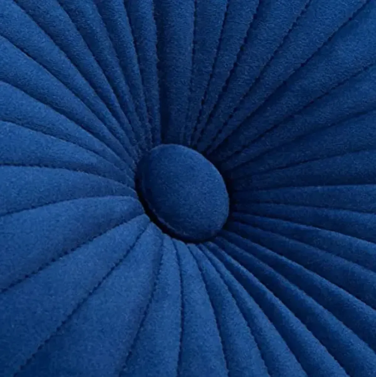 SAFAVIEH Home Collection Vallory Navy Blue Button Tufted 16-inch Round Decorative Accent Throw Pillow with Insert