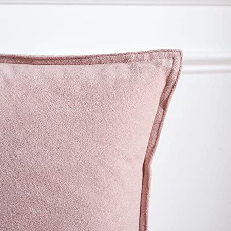 Safavieh Home Collection Karya Pink Faux Suede 18-inch Square Decorative Accent Insert Throw Pillow, 1'6"