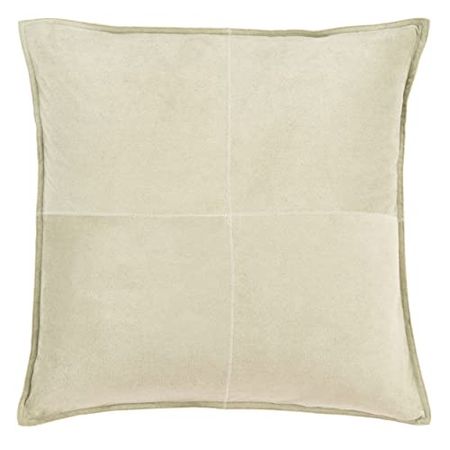 Safavieh Home Collection Karya Green Faux Suede 18-inch Square Decorative Accent Insert Throw Pillow, 1'6"