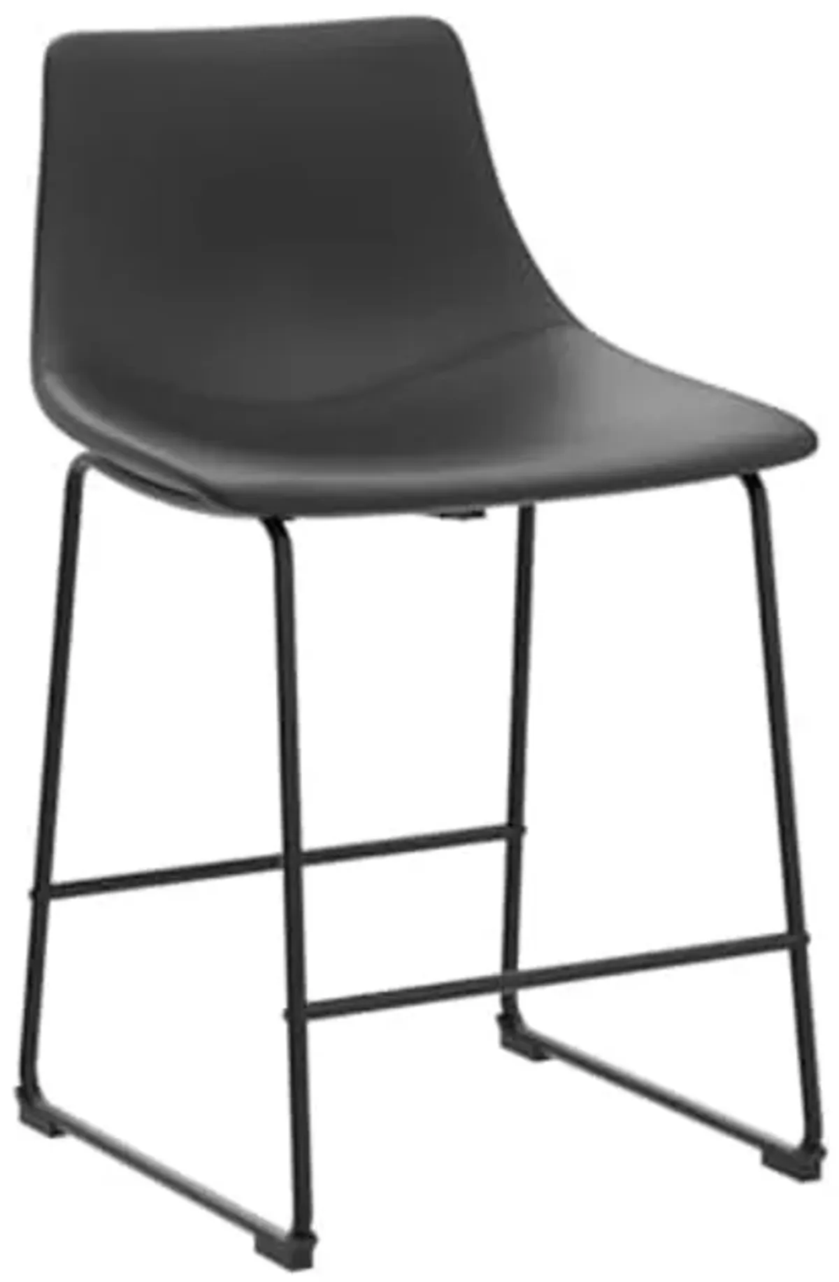 Signature Design by Ashley Centiar 24" Counter Height Modern Bucket Barstool Set of 2, Black & Centiar Mid Century Dining Room Bucket Chair, Set of 2, Black