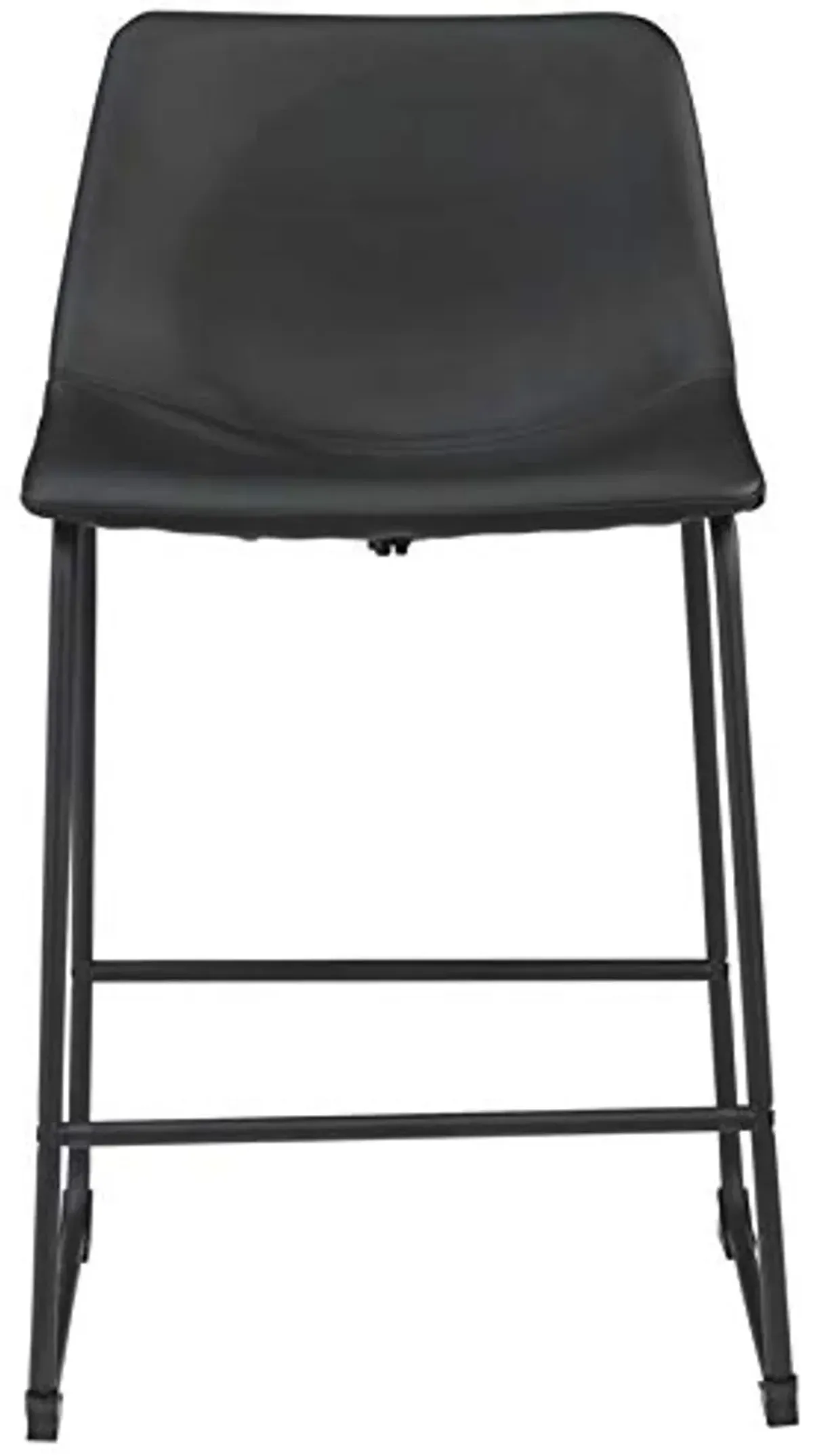 Signature Design by Ashley Centiar 24" Counter Height Modern Bucket Barstool Set of 2, Black & Centiar Mid Century Dining Room Bucket Chair, Set of 2, Black