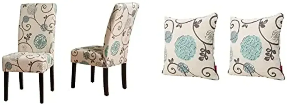 Christopher Knight Home Pertica Fabric Dining Chairs, 2-Pcs Set Ippolito Fabric Pillows, 2-Pcs Set