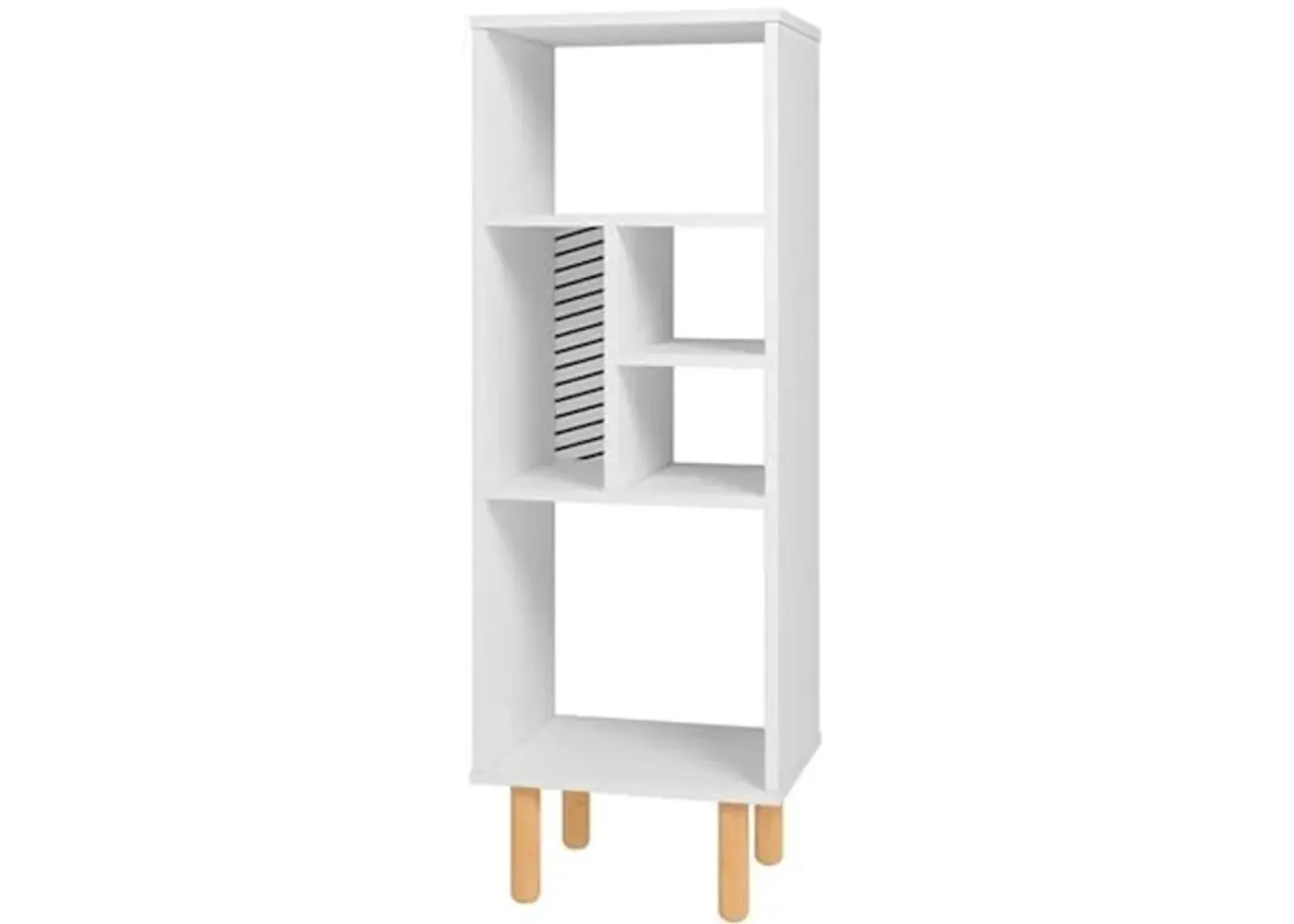 Manhattan Comfort Essex Bookcase with Plenty Shelves, 42.51", White and Zebra