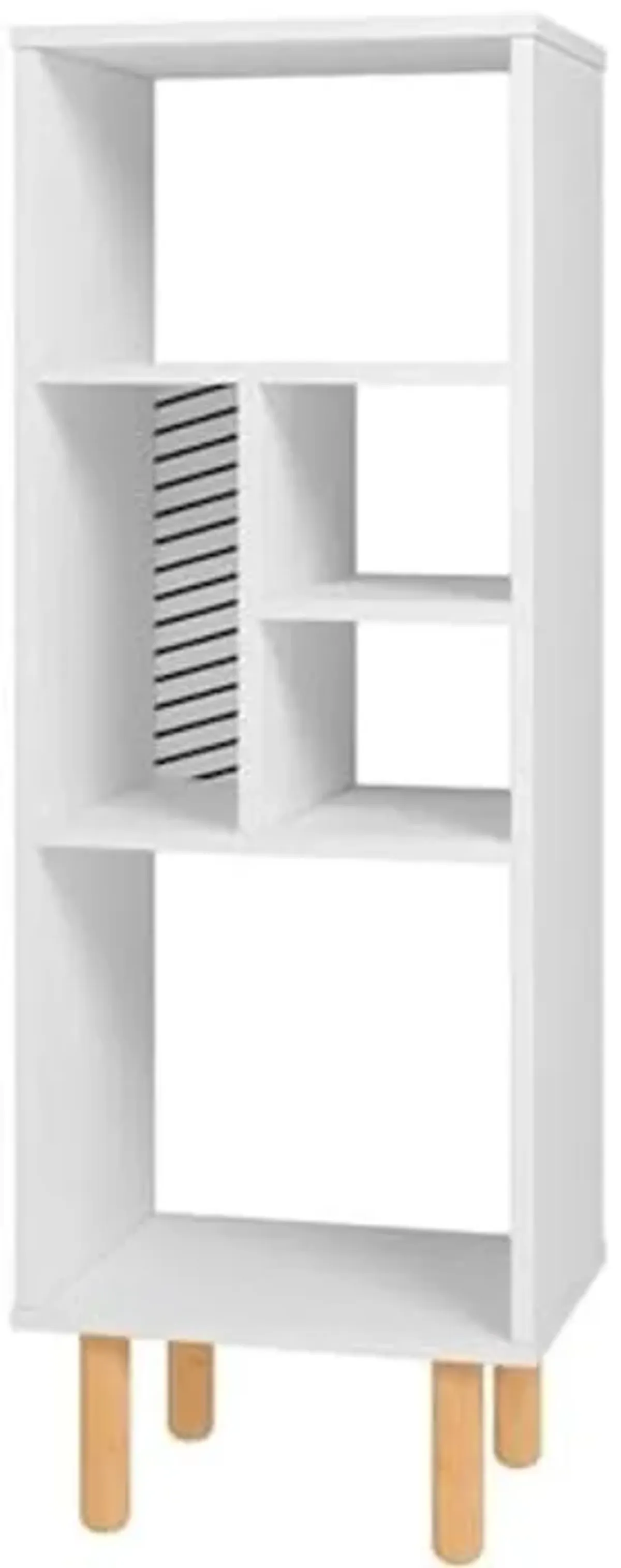 Manhattan Comfort Essex Bookcase with Plenty Shelves, 42.51", White and Zebra